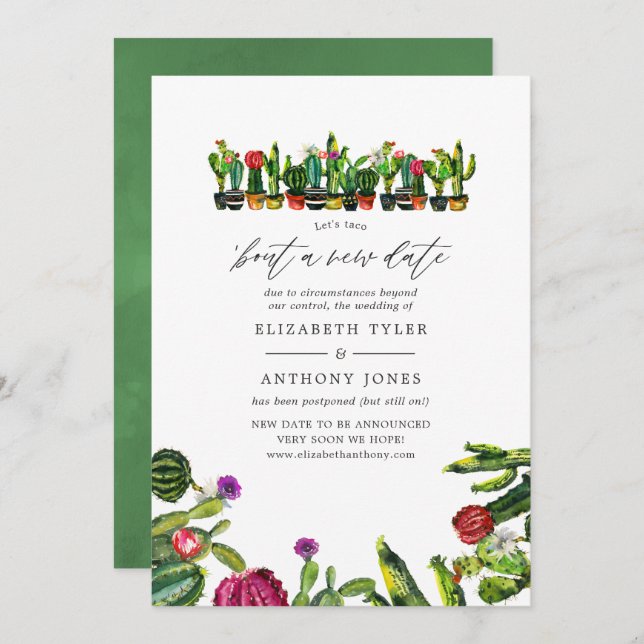 Cactus Succulents Fiesta Wedding Update Invitation (Front/Back)