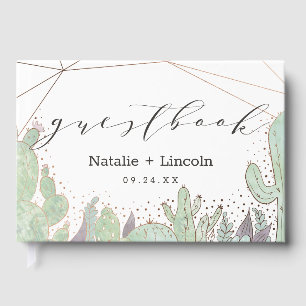 Cactus & Succulents Geometric Terrarium Wedding Guest Book