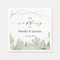 Cactus & Succulents Geometric Wedding Monogram