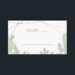 Cactus & Succulents Geometric Wedding Table Number Place Card<br><div class="desc">Cactus & Succulents Geometric Terrarium and Watercolor illustrations Wedding Design with hand painted watercolor plants, cactus, and succulents, with copper metallic foil accents and geometric terrarium top frame, and hand drawn elements and dots. A fun and Modern Look for a Spring or summer wedding, desert, or botanical venue : leafy...</div>
