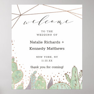 Cactus & Succulents Geometric Wedding Welcome Sign