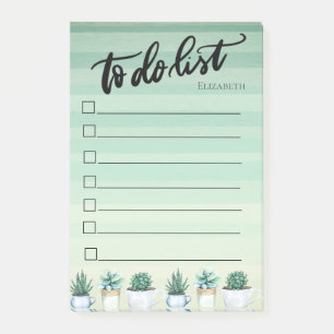 Cactus,Succulents Green To Do List Post-it Notes