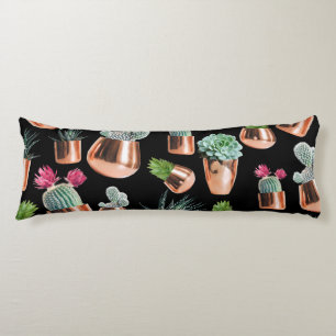 Cactus & Succulents in Rose Gold Pots Body Cushion
