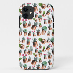 Cactus & Succulents in Rose Gold Pots iPhone 11 Case