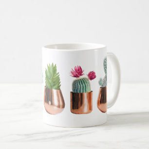 Cactus & Succulents in Rose Gold Pots  Coffee Mug