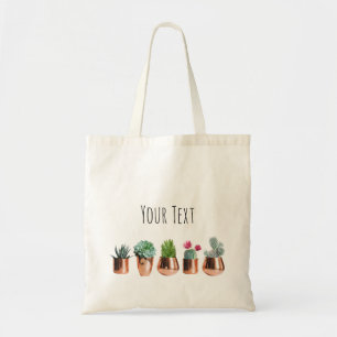 Cactus & Succulents in Rose Gold Pots  Tote Bag