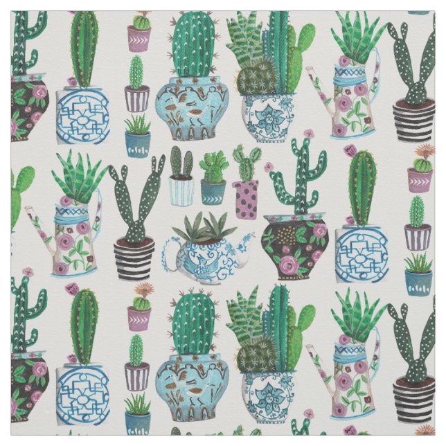 Cactus Succulents Surface Pattern | Fabric (Swatch)