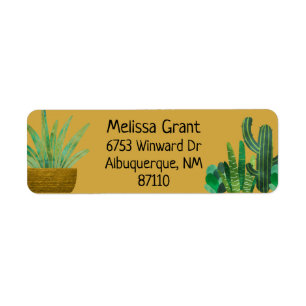 Cactus, Succulents, To From, Crafty, Return Label