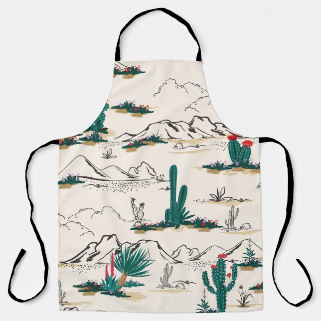 Cactus Succulents: Vintage Desert Floral. Apron (Front)
