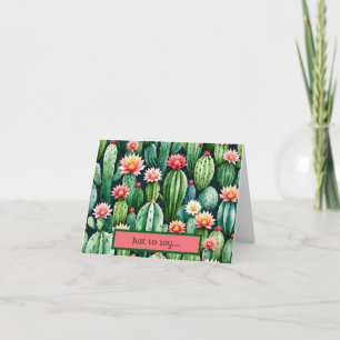 cactus succulents watercolor Thank You folded card