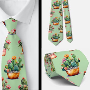 Cactus Summer Arizona Desert Hot Plants Tie