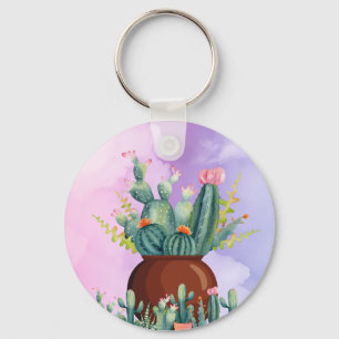 Cactus Sunrise Keychain