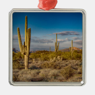 Cactus Sunset in Arizona Metal Tree Decoration