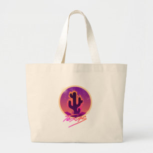 CACTUS SUNSET NEON  LARGE TOTE BAG