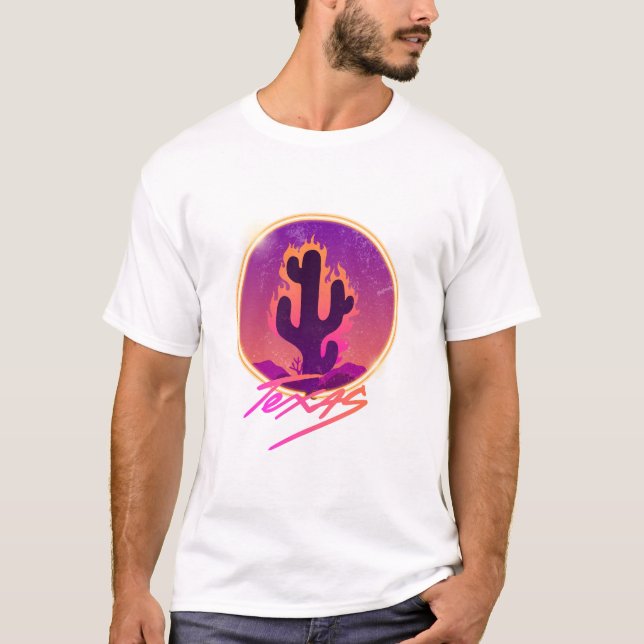 CACTUS SUNSET NEON  T-Shirt (Front)