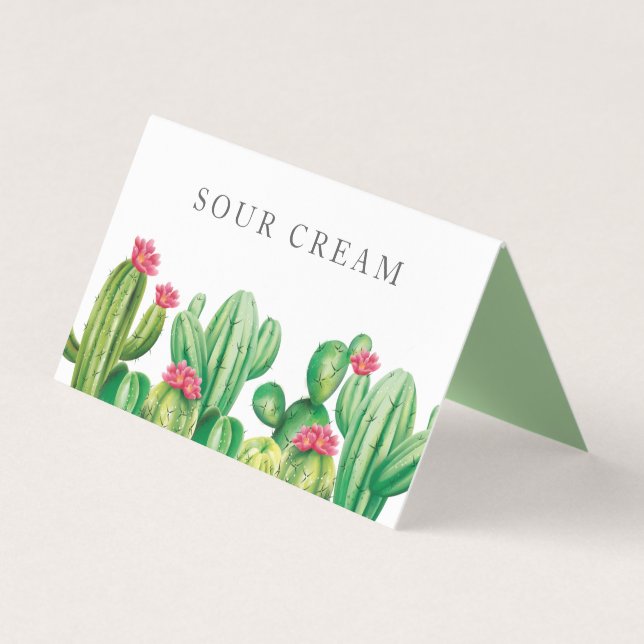 Cactus taco bar party business card (Front)