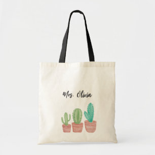 Cactus Teacher Appreciation Custom Tote Bag 