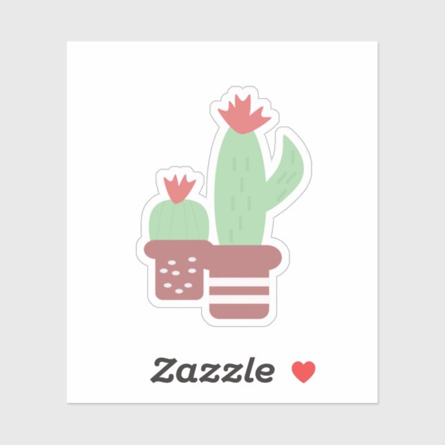 Cactus Terracotta Pots Shapes Floral Jungle Single (Sheet)