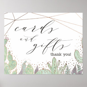 Cactus Terrarium Cards & Gifts Wedding Table Sign