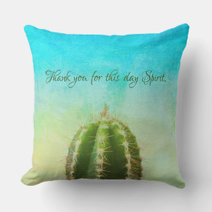 Cactus, Thank You Mantra With Customisable Text T Cushion