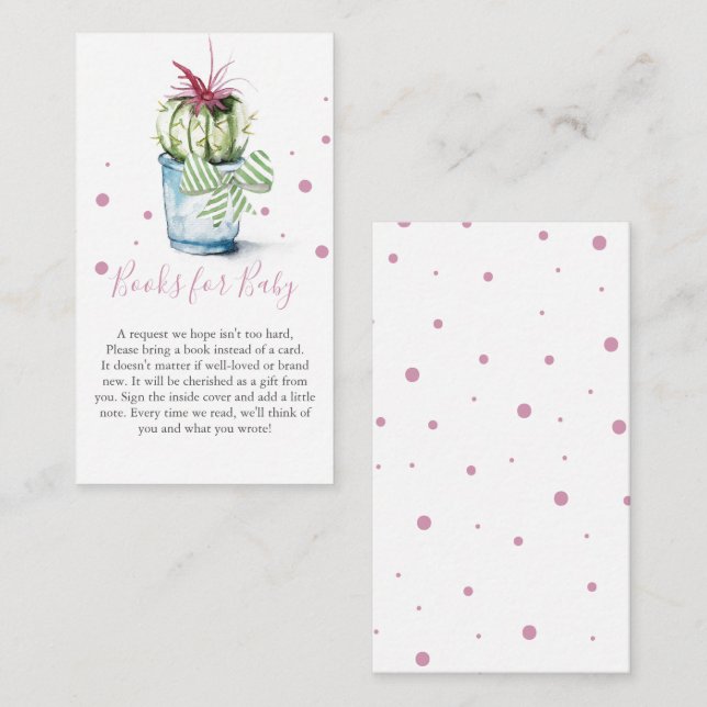 Cactus Theme Book For Baby Invitation Enclosure (Front/Back)