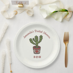 Cactus Theme Bridal Shower Personalised Paper Plate