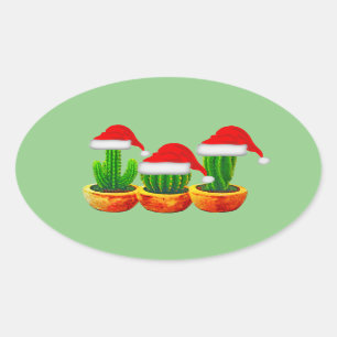 Cactus Themed Christmas Stickers Seals