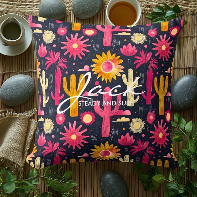 Cactus-themed Cushion with Vibrant Colours (Creator Uploaded)