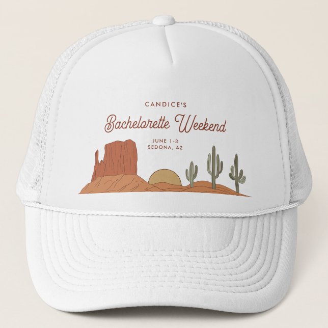 Cactus Themed Desert Bachelorette  Trucker Hat (Front)