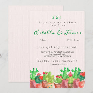 Cactus Themed Wedding Invitation