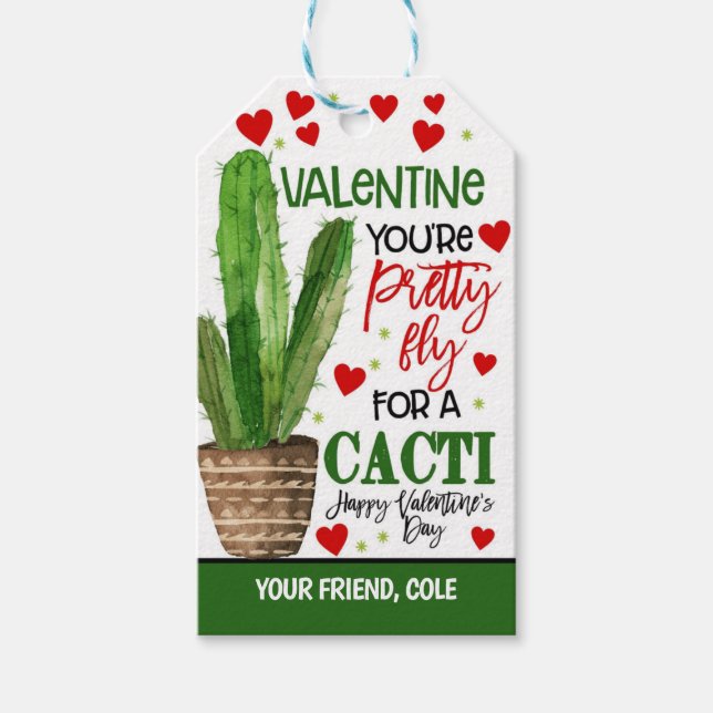Cactus Valentine Favour Tag (Front)