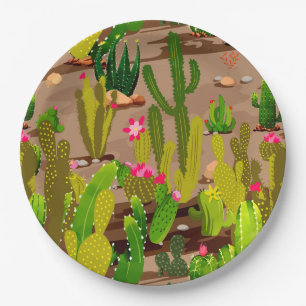 Cactus Variety 3 Paper Plate