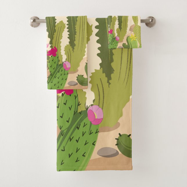 Cactus Variety Bath Towel Set (Insitu)