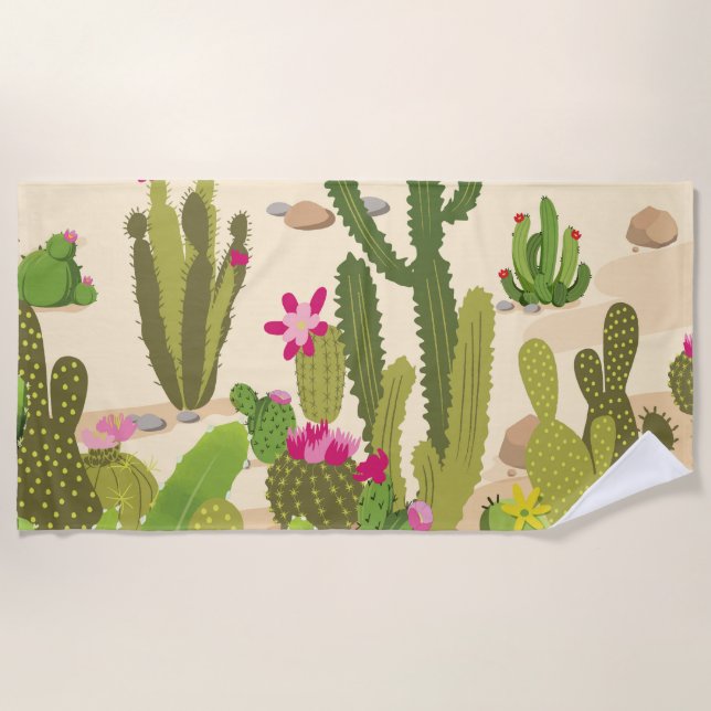 Cactus Variety Beach Towel (Front)