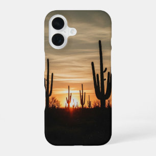 Cactus Vintage au Coucher de Soleil iPhone 16 Case