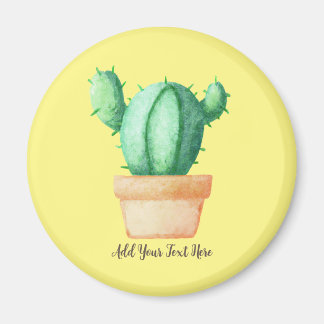 Cactus Watercolor Art - Plant Lovers T-Shirt Magnet