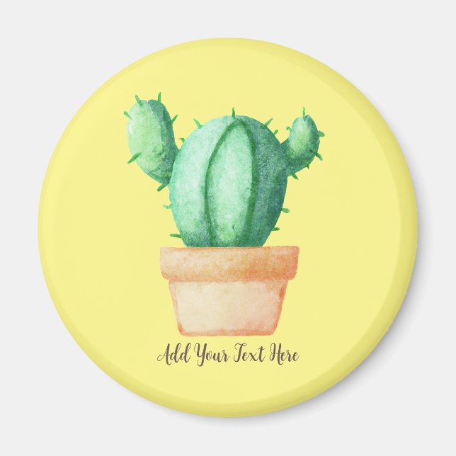 Cactus Watercolor Art - Plant Lovers T-Shirt Magnet (Front)