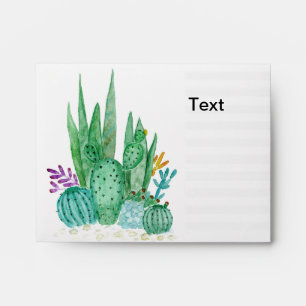 Cactus watercolor cacti flowers floral desert illu envelope