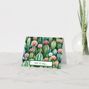 cactus watercolor Folded Thank You Card