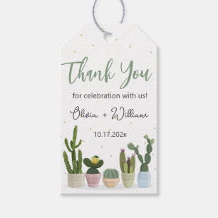 Cactus Watercolor Greenery Thank you  Gift Tags