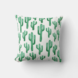 Cactus watercolor: hand-drawn illustration cushion