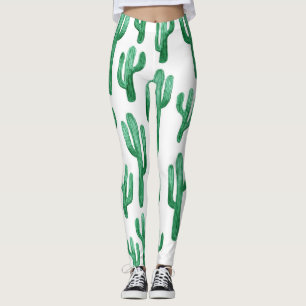 Cactus watercolor: hand-drawn illustration leggings