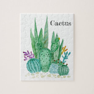 Cactus, watercolor jigsaw puzzle