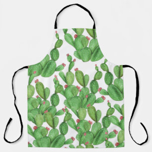 Cactus Watercolor: Seamless Pattern Background Apron