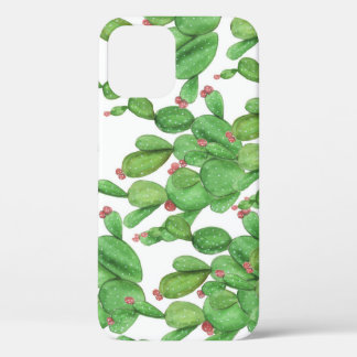 Cactus Watercolor: Seamless Pattern Background iPhone 12 Case