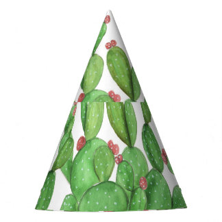 Cactus Watercolor: Seamless Pattern Background Party Hat