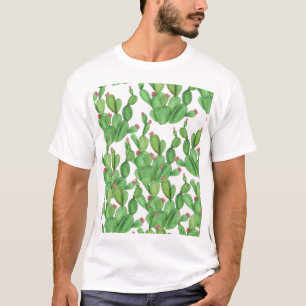Cactus Watercolor: Seamless Pattern Background T-Shirt