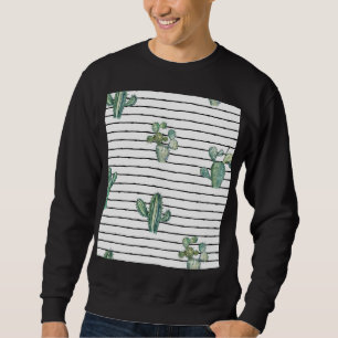 Cactus Watercolor: Vintage Pen Drawing. Sweatshirt