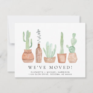 Cactus Watercolor We Moved Moving Announcement