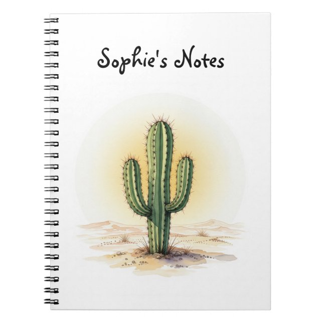 Cactus watercolour notebook (Front)